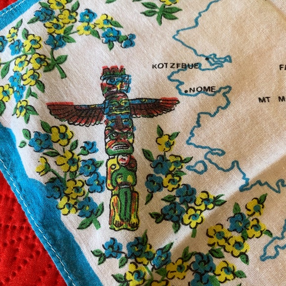 Vintage Alaskan Souvenir Handkerchief - Picture 3 of 7